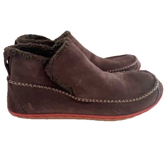 L.L.Bean Mountain Slipper Boot size Men 11 Dark Brown Sherpa - Picture 1 of 6